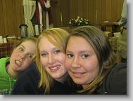 Me, Alyssa....and Meredith at breakfast.